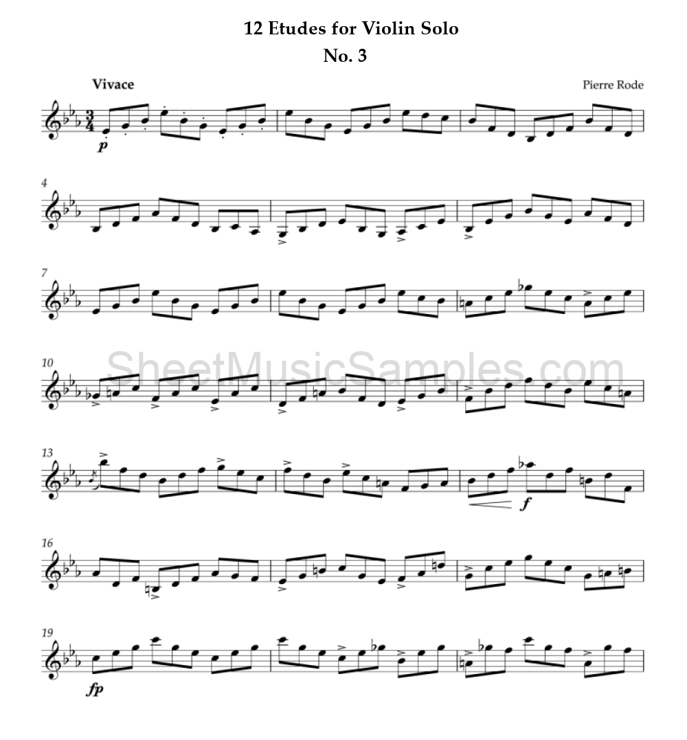 12 Etudes for Violin Solo - No. 3