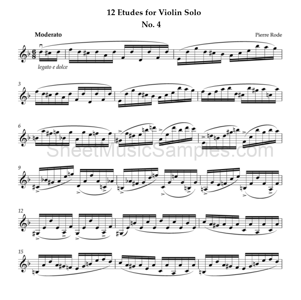 12 Etudes for Violin Solo - No. 4