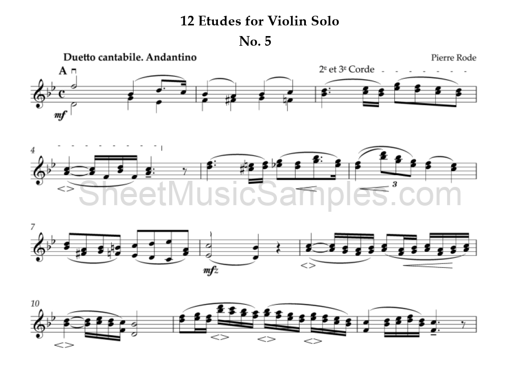 12 Etudes for Violin Solo - No. 5