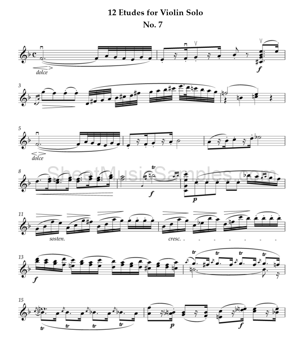 12 Etudes for Violin Solo - No. 7