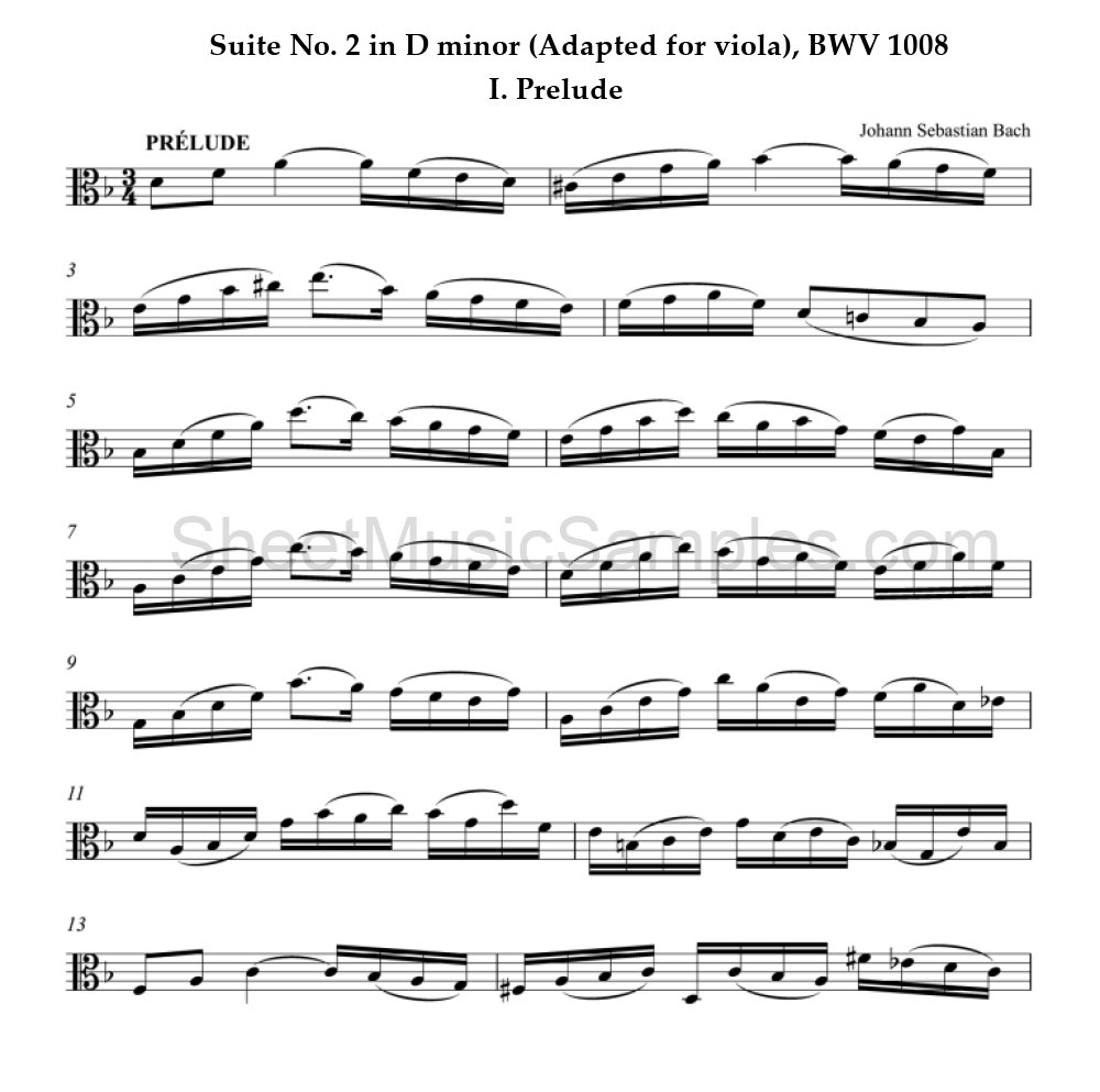 Suite No. 2 in D minor (Adapted for viola), BWV 1008 - I. Prelude