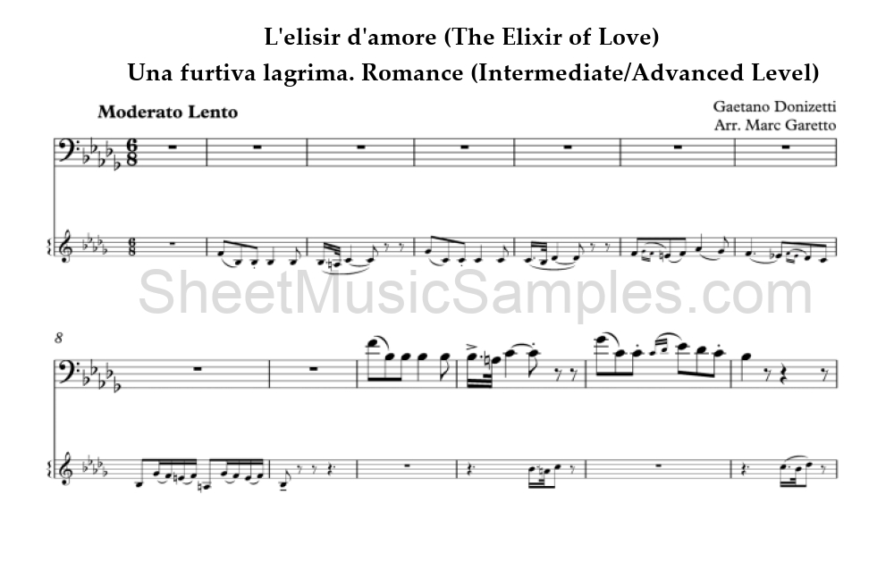 L'elisir d'amore (The Elixir of Love) - Una furtiva lagrima. Romance (Intermediate/Advanced Level)