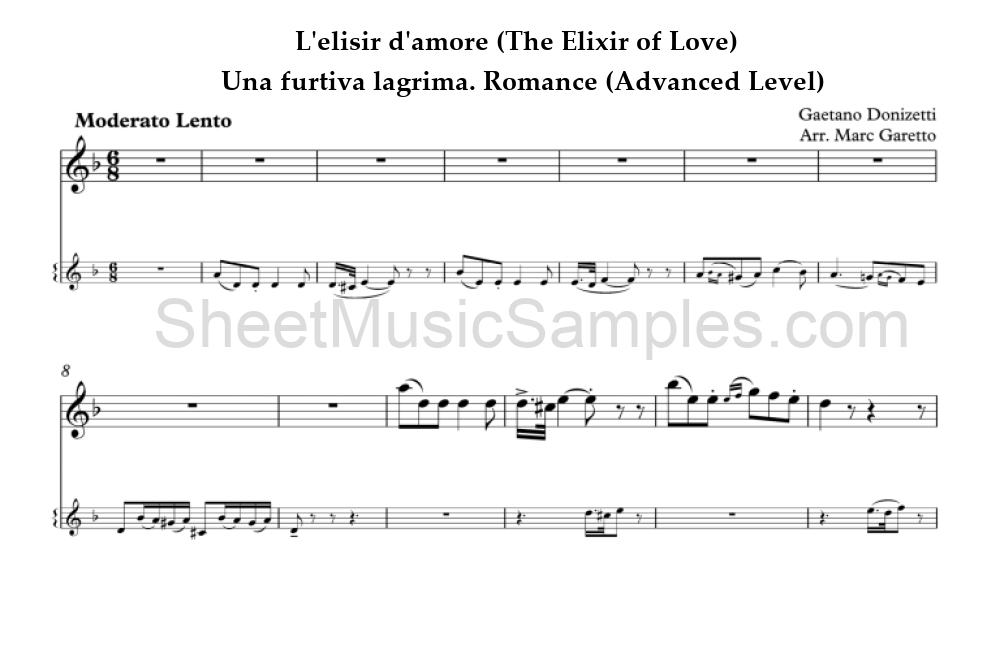 L'elisir d'amore (The Elixir of Love) - Una furtiva lagrima. Romance (Advanced Level)