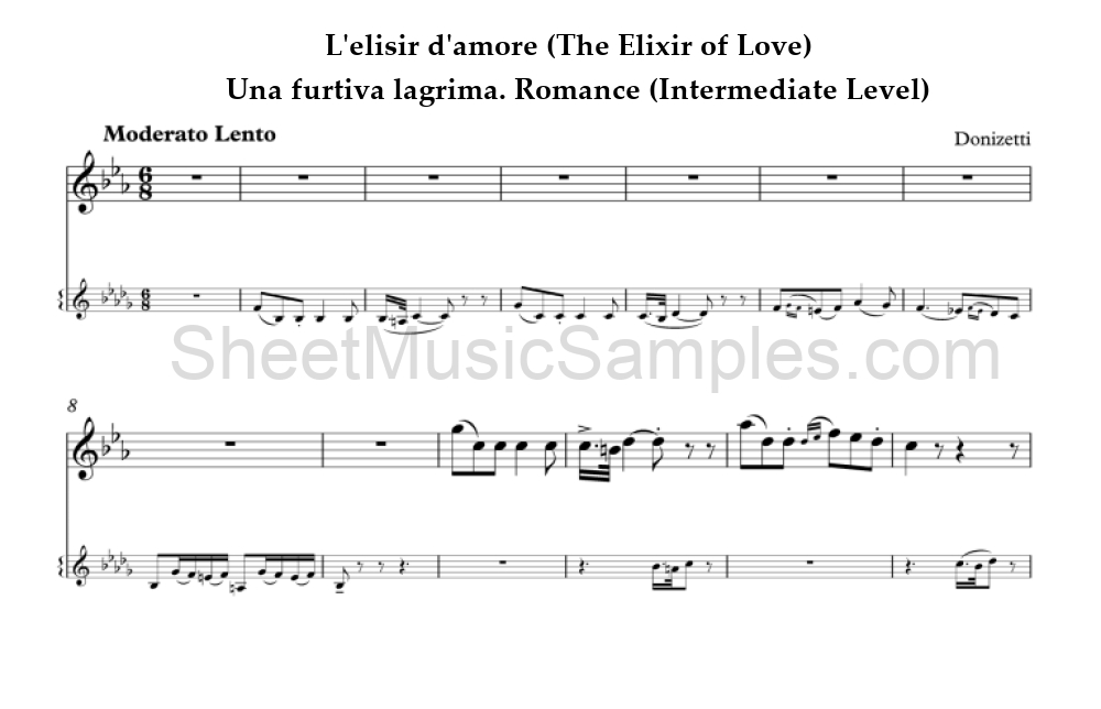 L'elisir d'amore (The Elixir of Love) - Una furtiva lagrima. Romance (Intermediate Level)