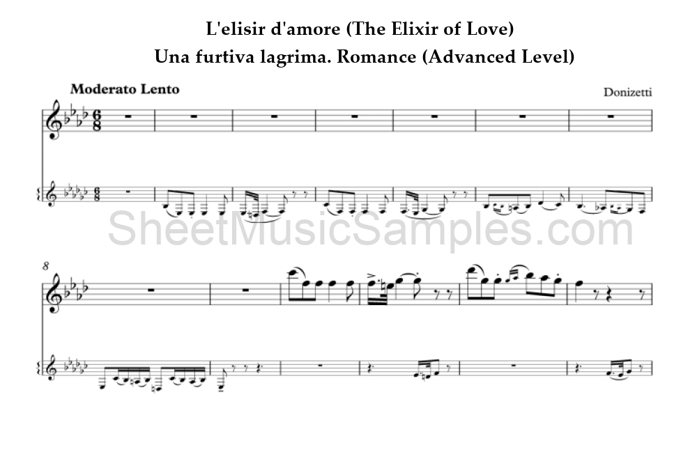 L'elisir d'amore (The Elixir of Love) - Una furtiva lagrima. Romance (Advanced Level)