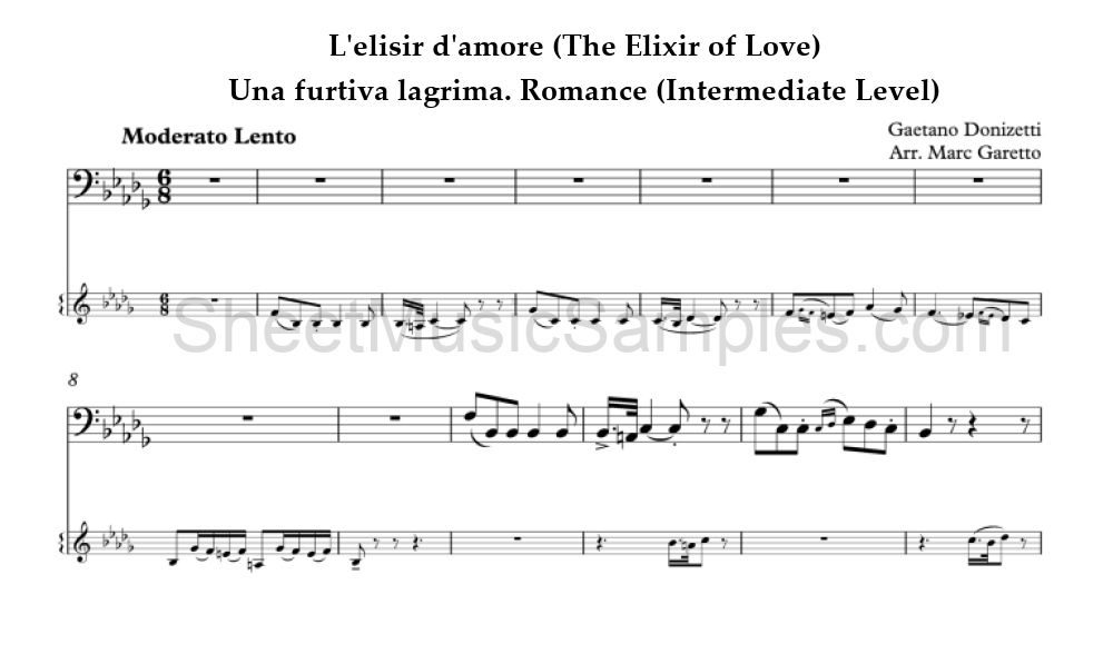 L'elisir d'amore (The Elixir of Love) - Una furtiva lagrima. Romance (Intermediate Level)