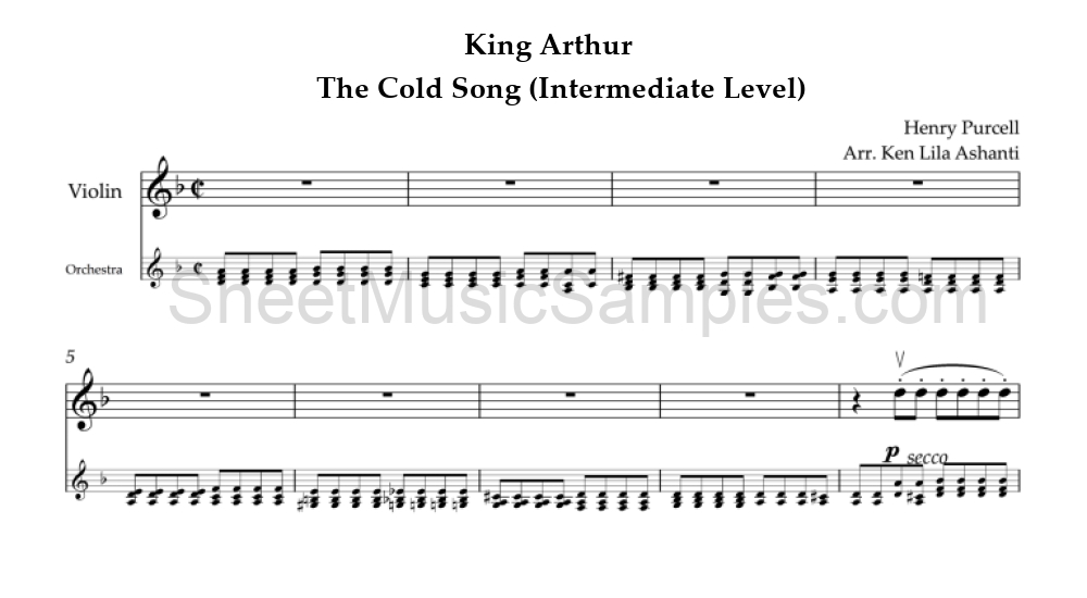 King Arthur - The Cold Song (Intermediate Level)