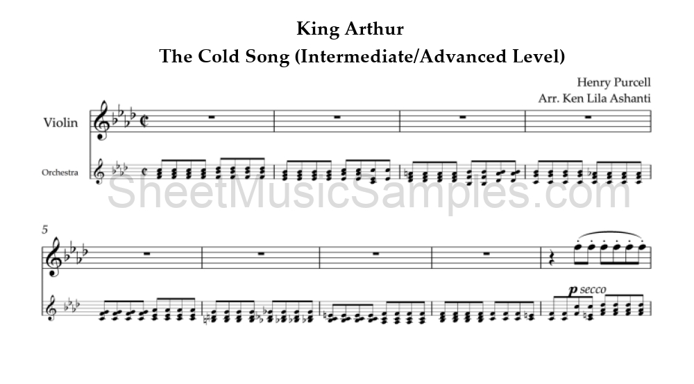 King Arthur - The Cold Song (Intermediate/Advanced Level)