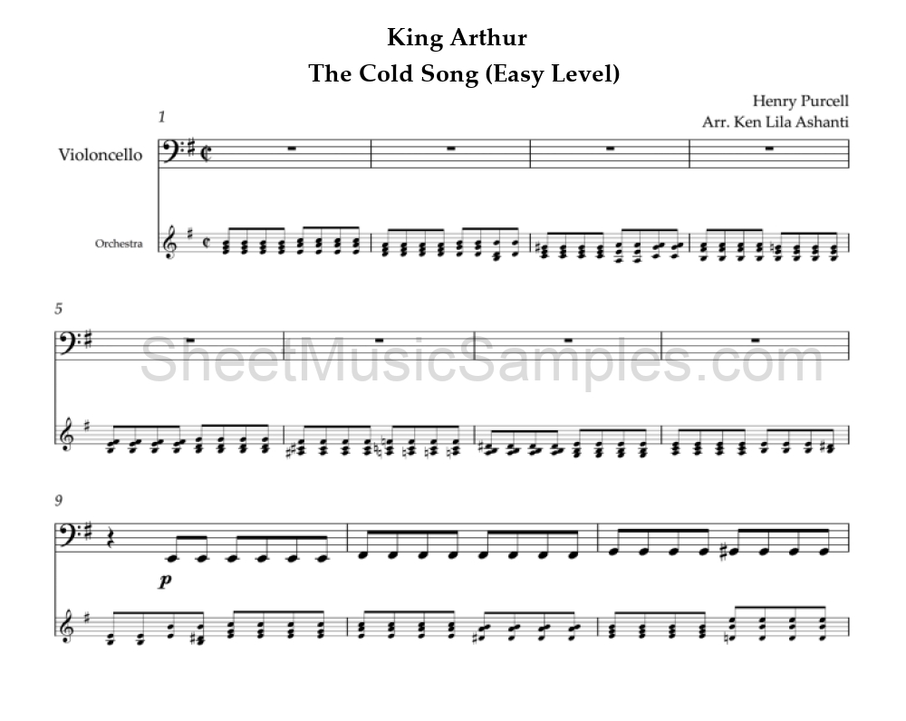 King Arthur - The Cold Song (Easy Level)