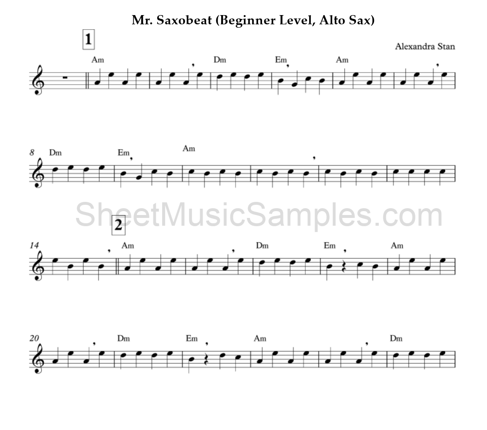 Mr. Saxobeat (Beginner Level, Alto Sax)