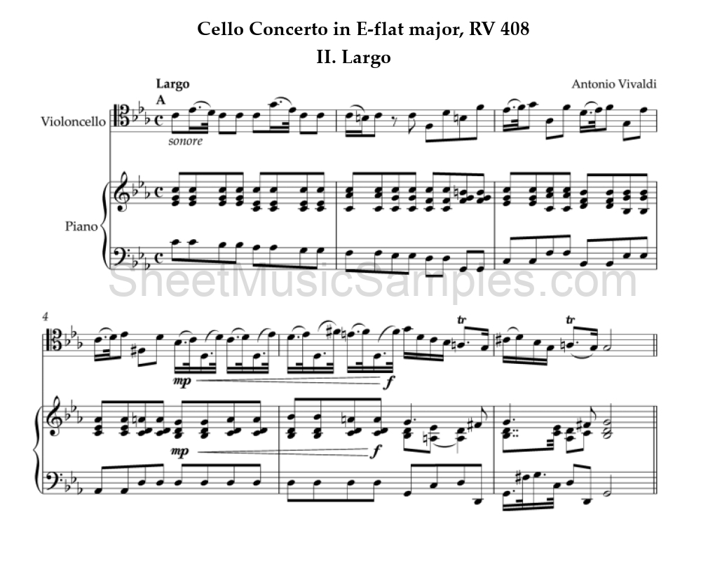 Cello Concerto in E-flat major, RV 408 - II. Largo