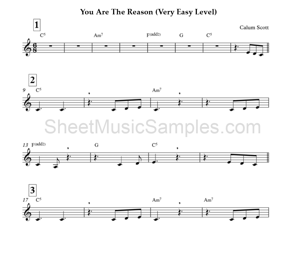 You Are The Reason (Very Easy Level)