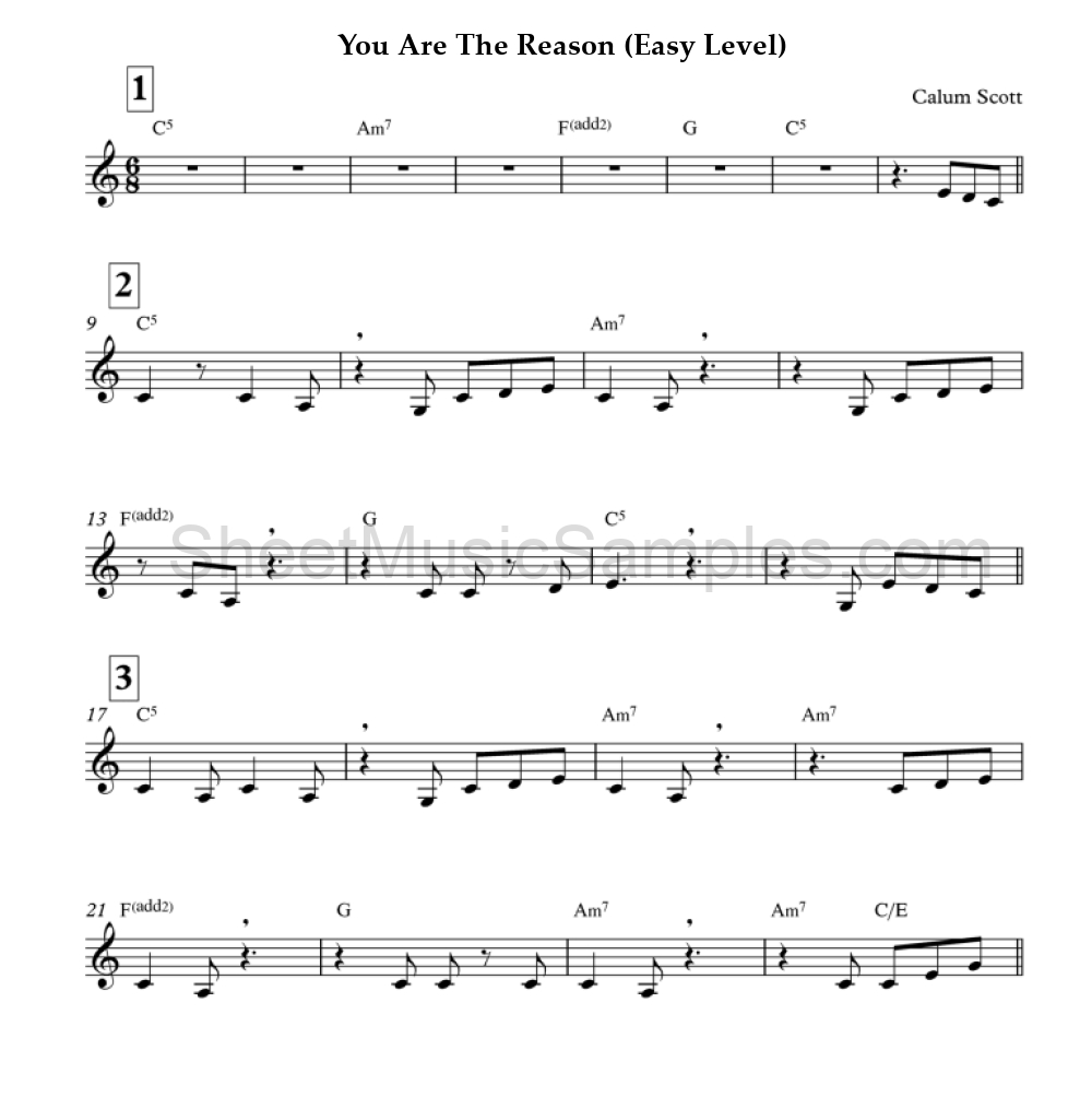 You Are The Reason (Easy Level)