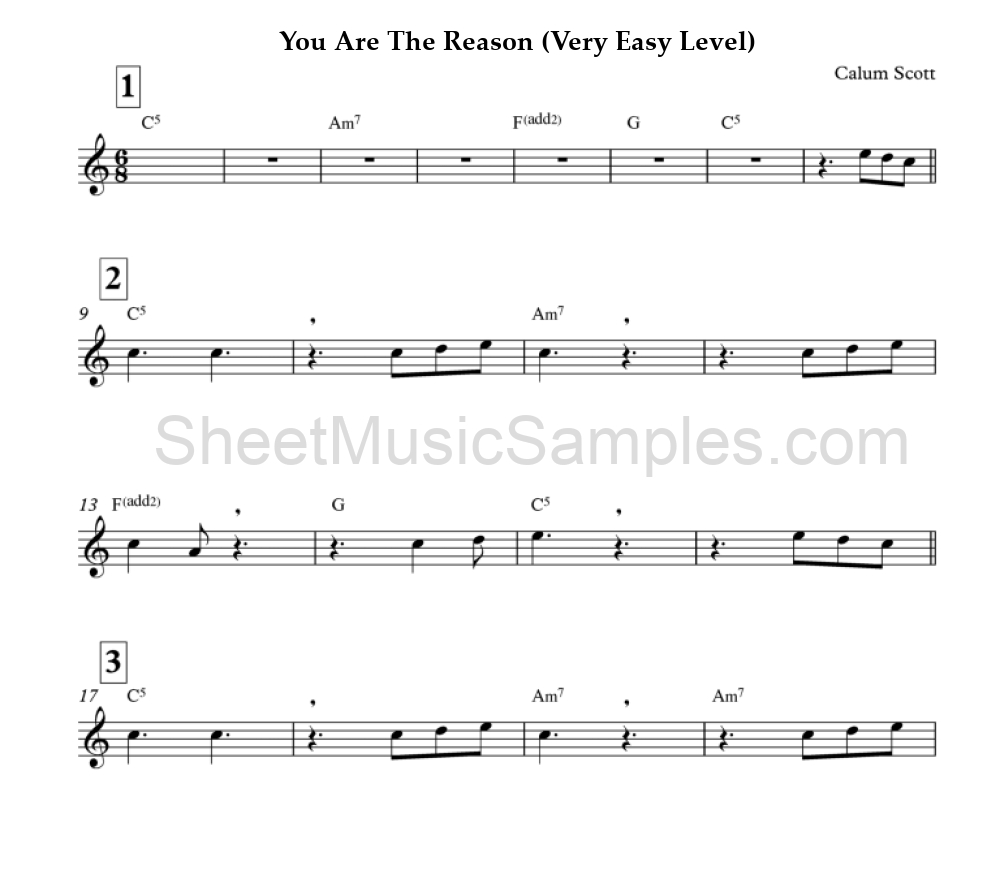 You Are The Reason (Very Easy Level)