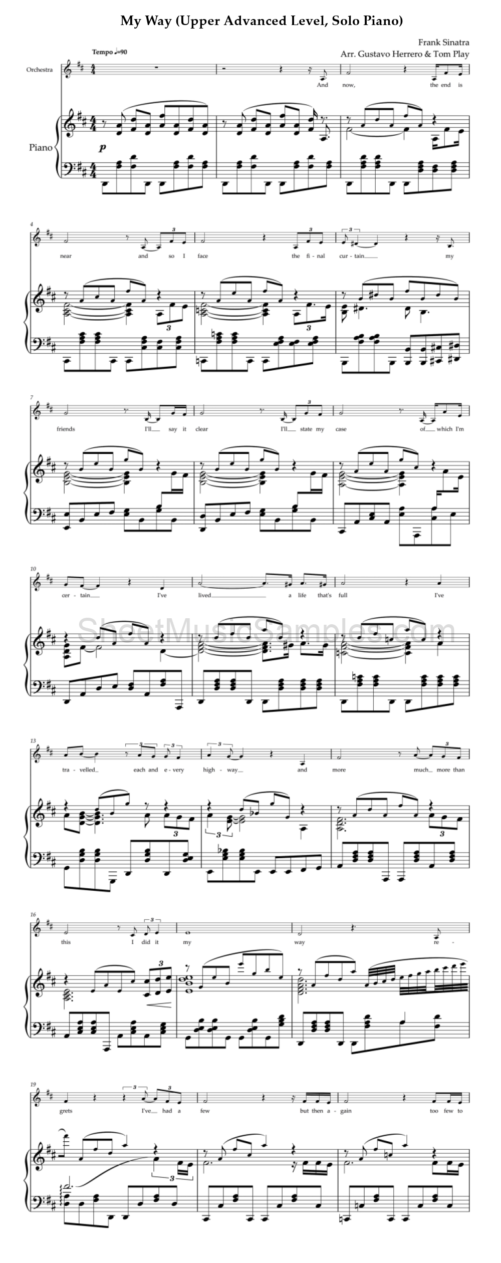 My Way (Upper Advanced Level, Solo Piano)