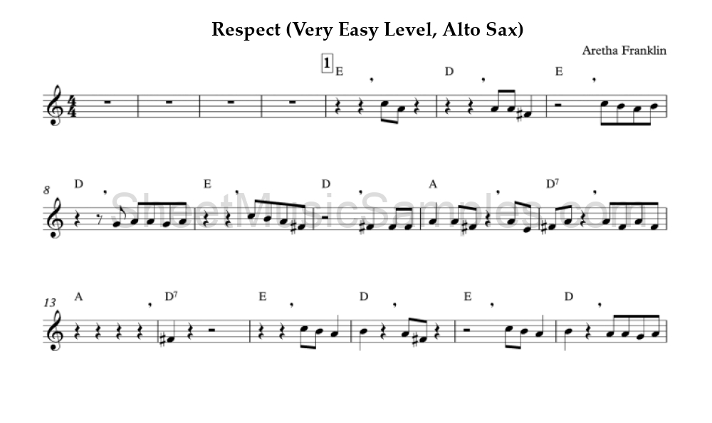 Respect (Very Easy Level, Alto Sax)