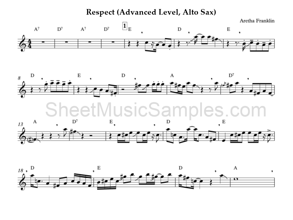 Respect (Advanced Level, Alto Sax)