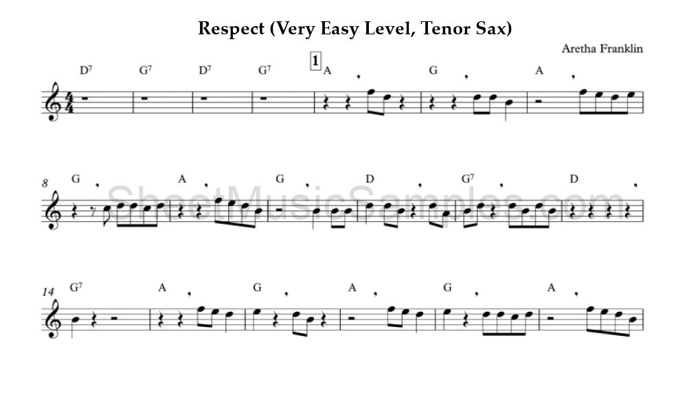 Respect (Very Easy Level, Tenor Sax)