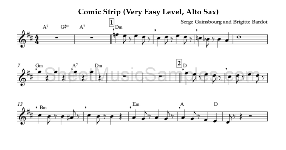 Comic Strip (Very Easy Level, Alto Sax)