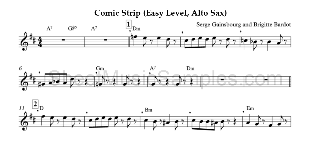 Comic Strip (Easy Level, Alto Sax)