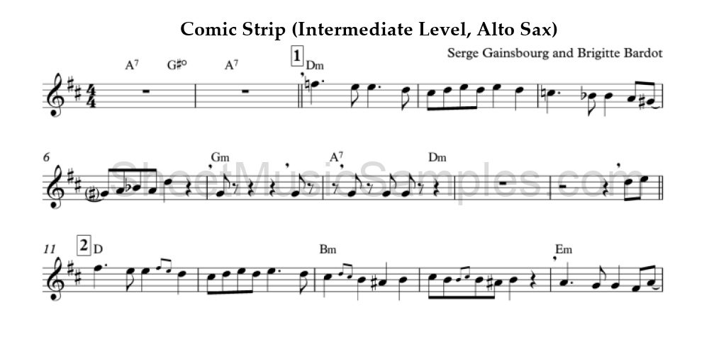 Comic Strip (Intermediate Level, Alto Sax)