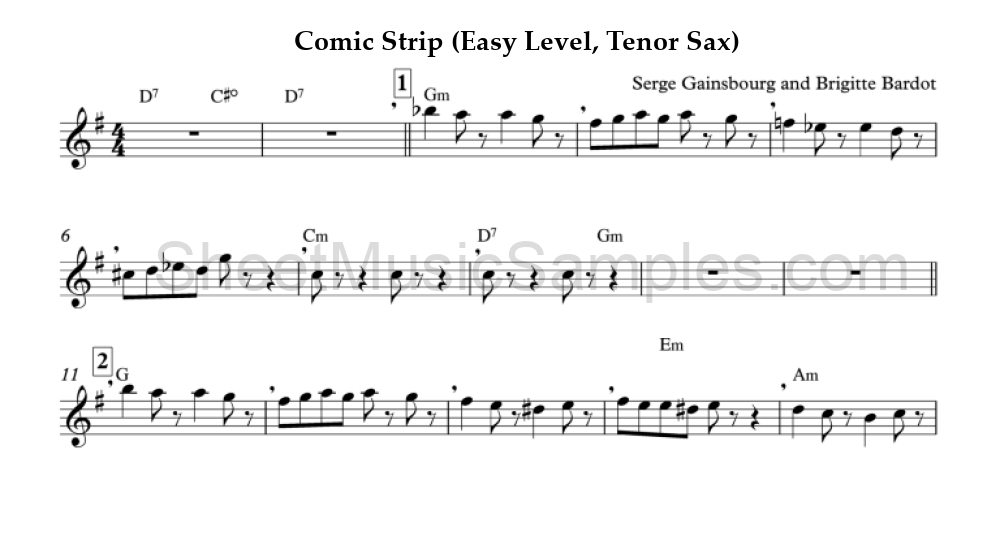 Comic Strip (Easy Level, Tenor Sax)