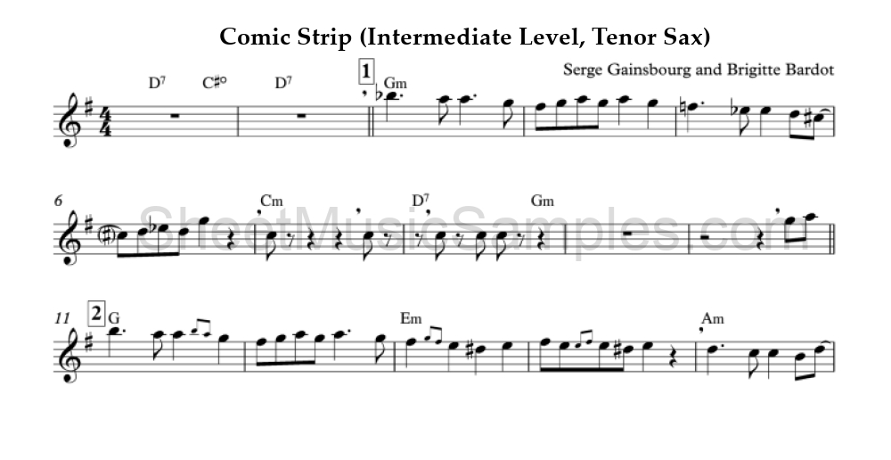 Comic Strip (Intermediate Level, Tenor Sax)