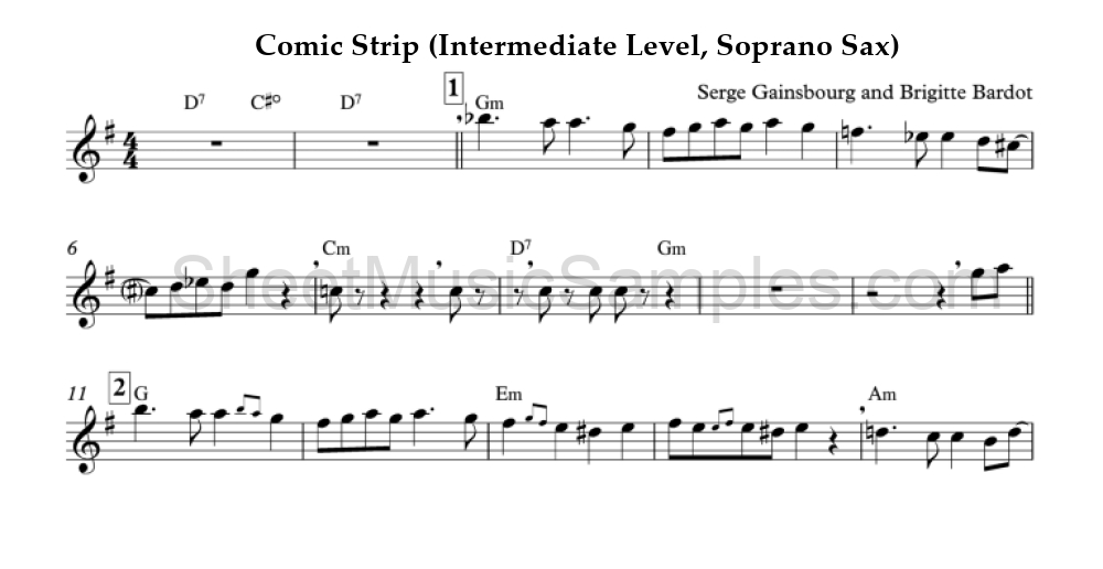 Comic Strip (Intermediate Level, Soprano Sax)