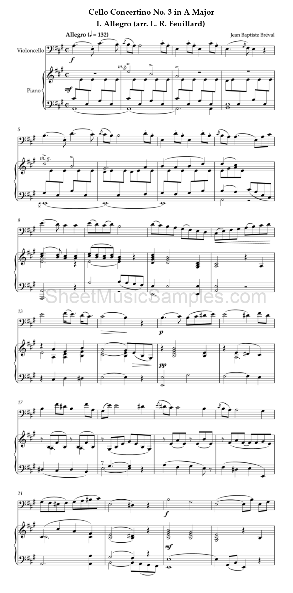 Cello Concertino No. 3 in A Major - I. Allegro (arr. L. R. Feuillard)