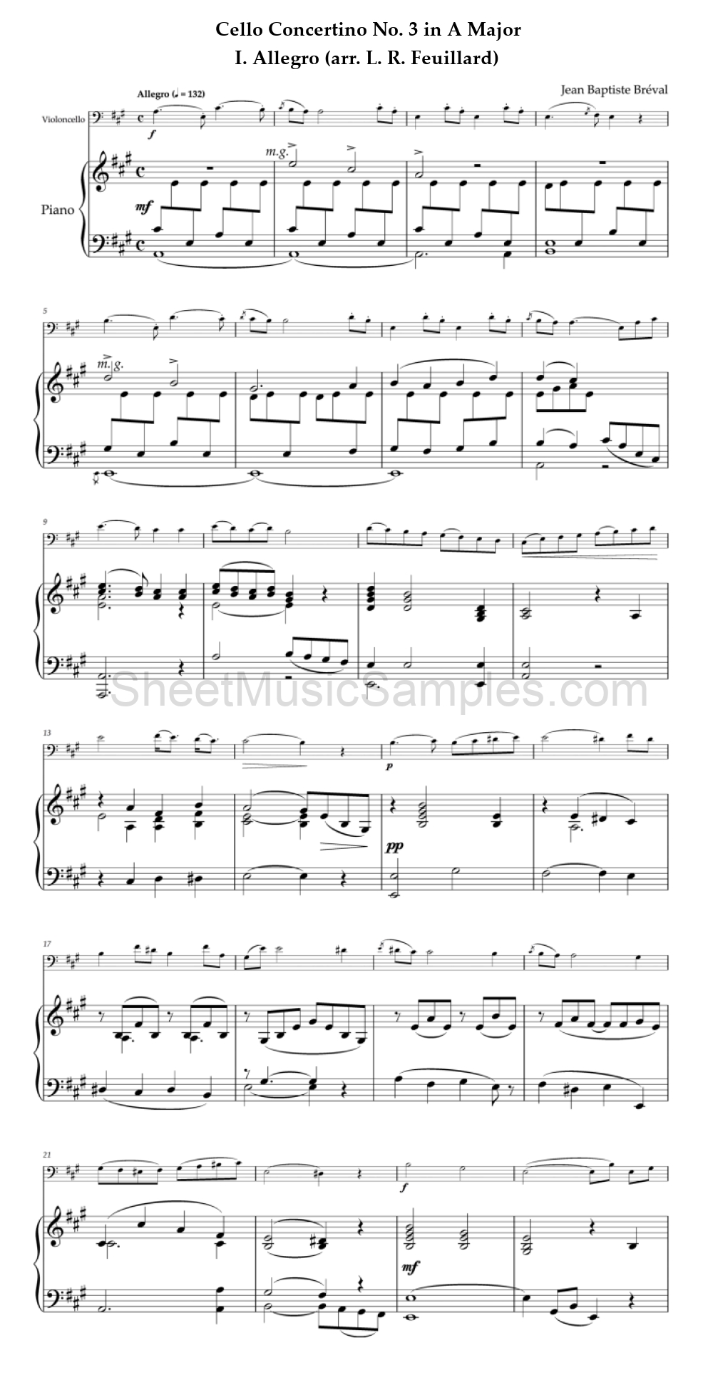 Cello Concertino No. 3 in A Major - I. Allegro (arr. L. R. Feuillard)