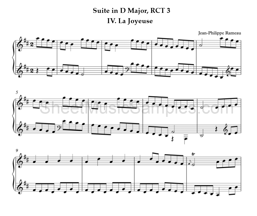 Suite in D Major, RCT 3 - IV. La Joyeuse