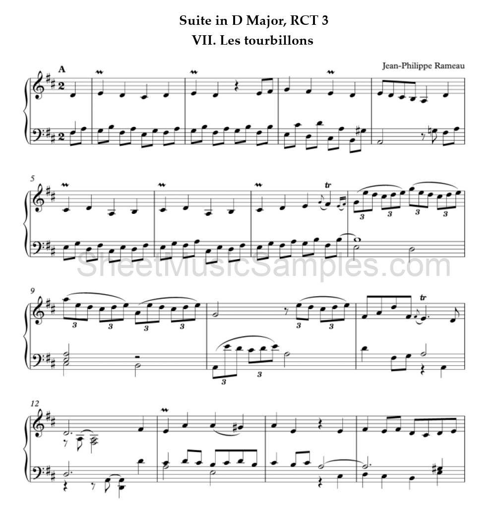 Suite in D Major, RCT 3 - VII. Les tourbillons