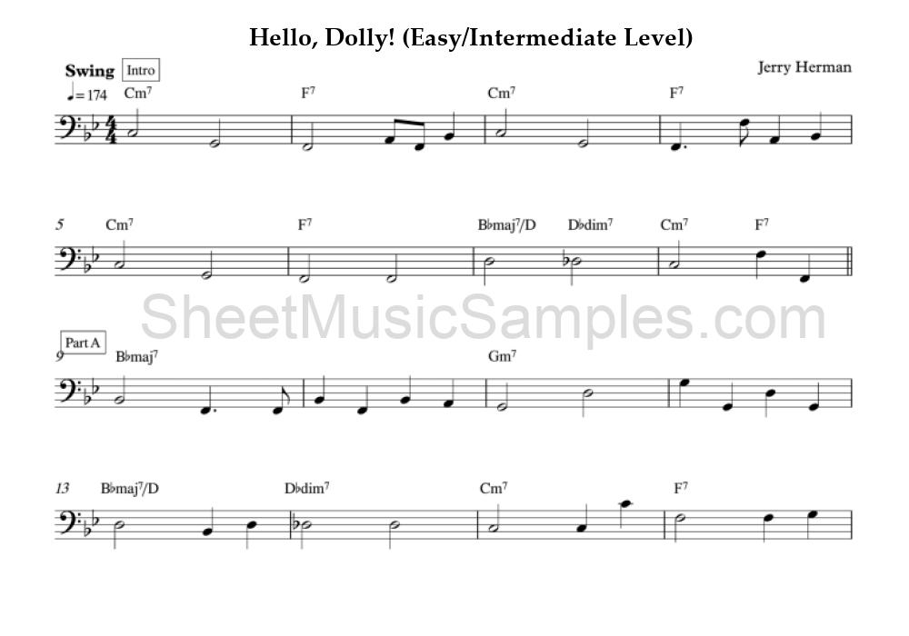 Hello, Dolly! (Easy/Intermediate Level)