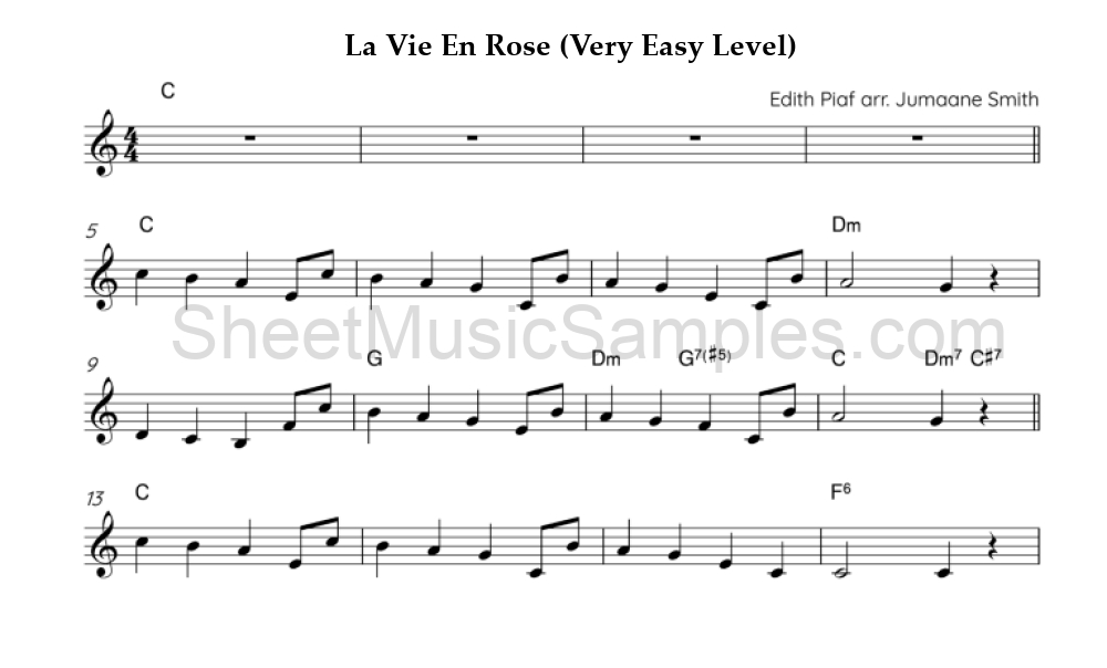 La Vie En Rose (Very Easy Level)