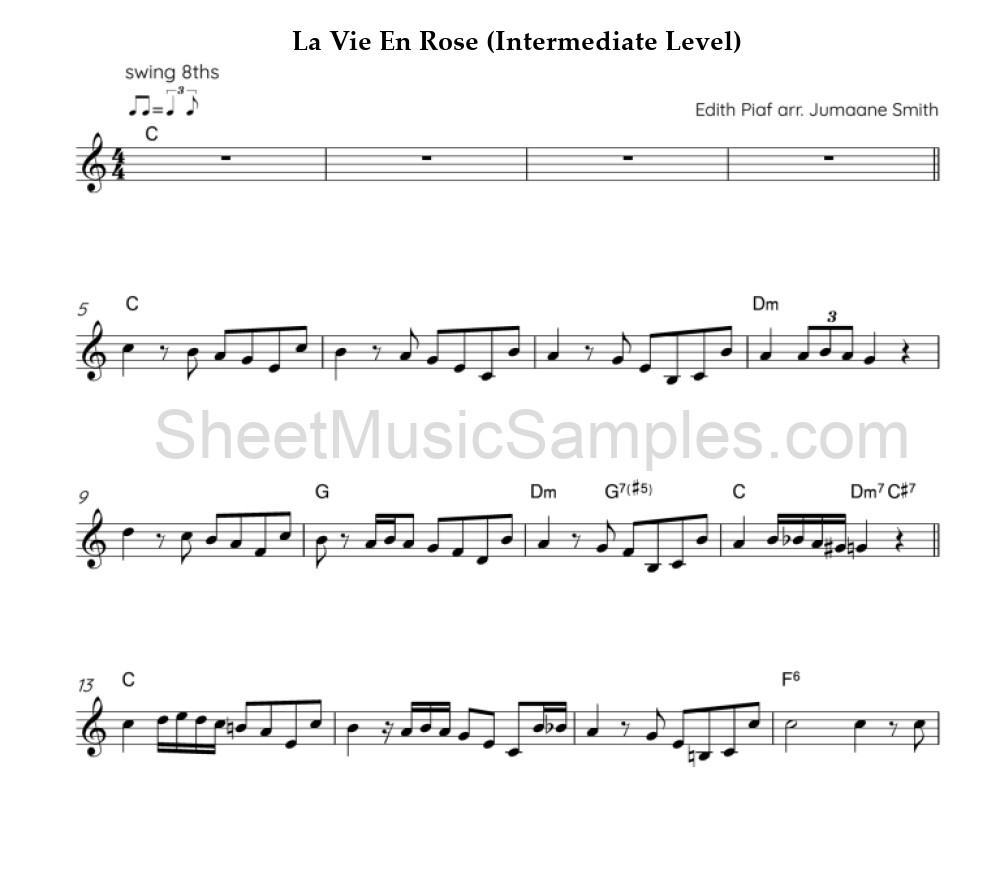 La Vie En Rose (Intermediate Level)