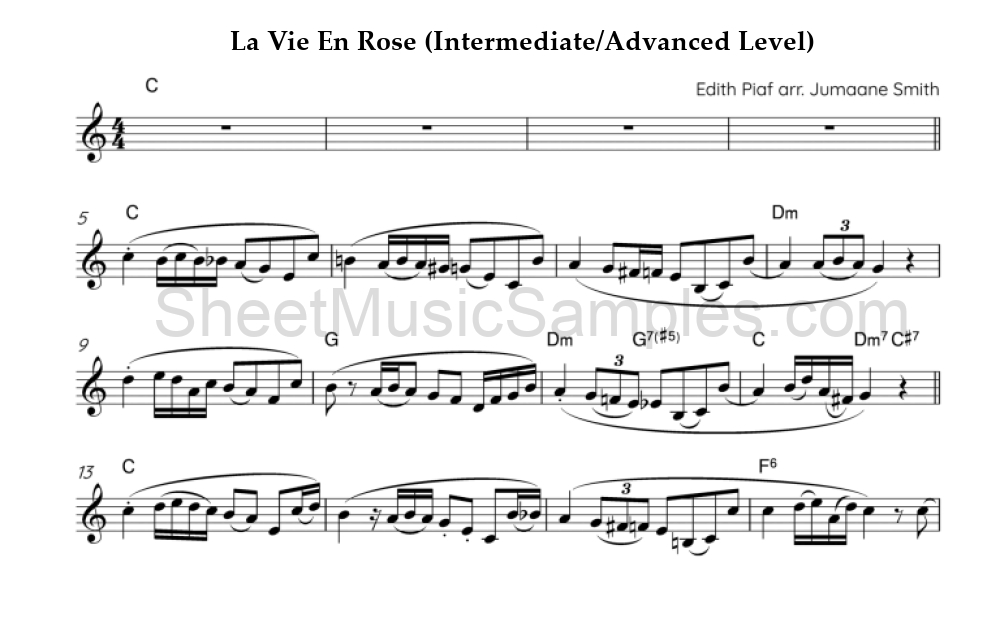 La Vie En Rose (Intermediate/Advanced Level)