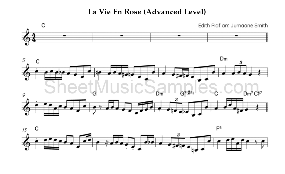 La Vie En Rose (Advanced Level)