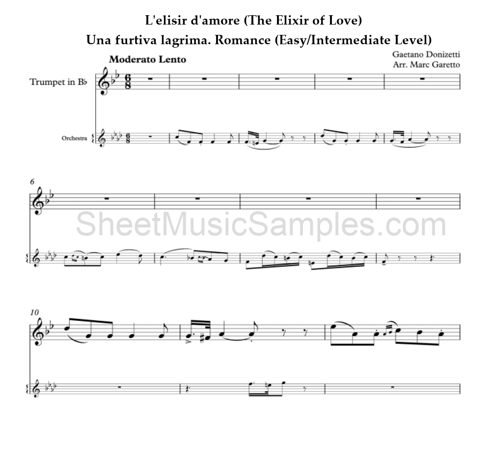 L'elisir d'amore (The Elixir of Love) - Una furtiva lagrima. Romance (Easy/Intermediate Level)