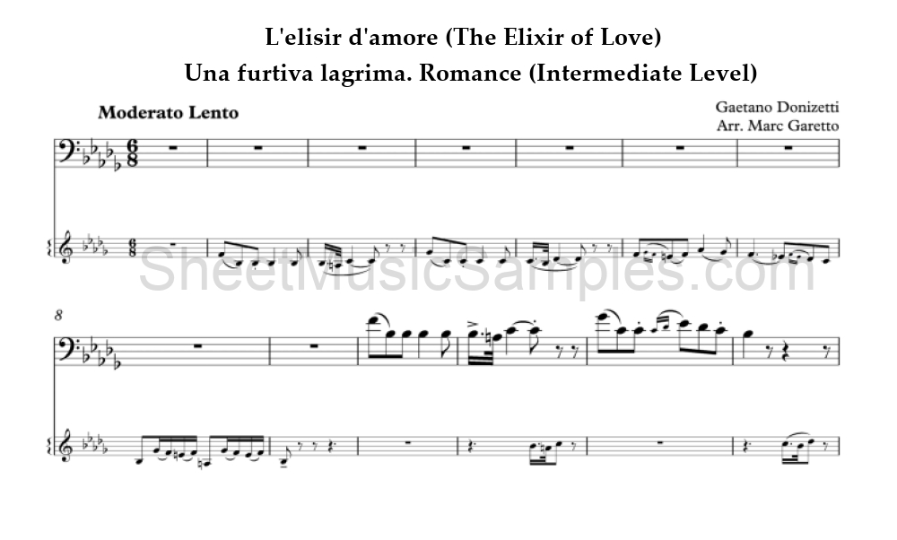 L'elisir d'amore (The Elixir of Love) - Una furtiva lagrima. Romance (Intermediate Level)