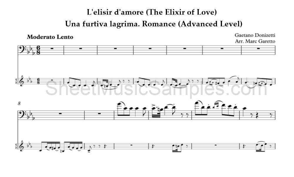 L'elisir d'amore (The Elixir of Love) - Una furtiva lagrima. Romance (Advanced Level)