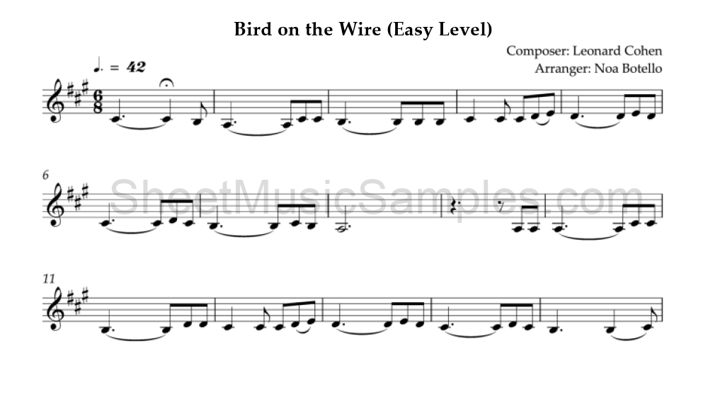 Bird on the Wire (Easy Level)