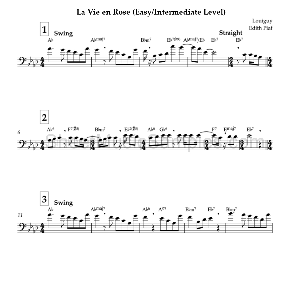 La Vie en Rose (Easy/Intermediate Level)