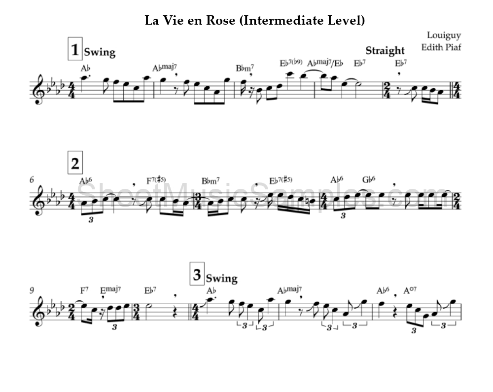 La Vie en Rose (Intermediate Level)