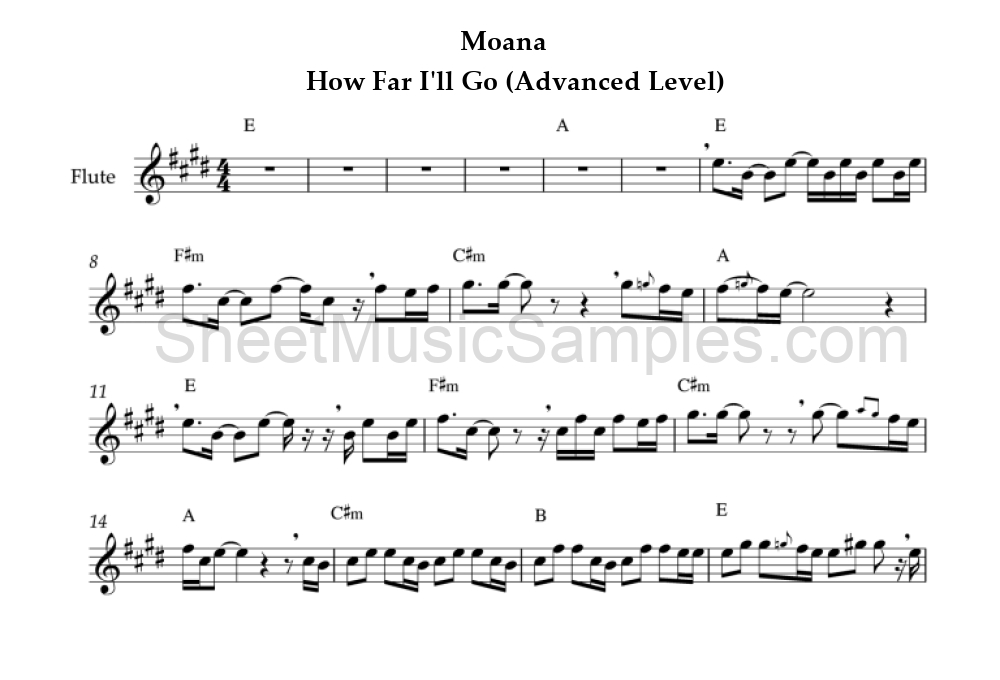 Moana - How Far I'll Go (Advanced Level)