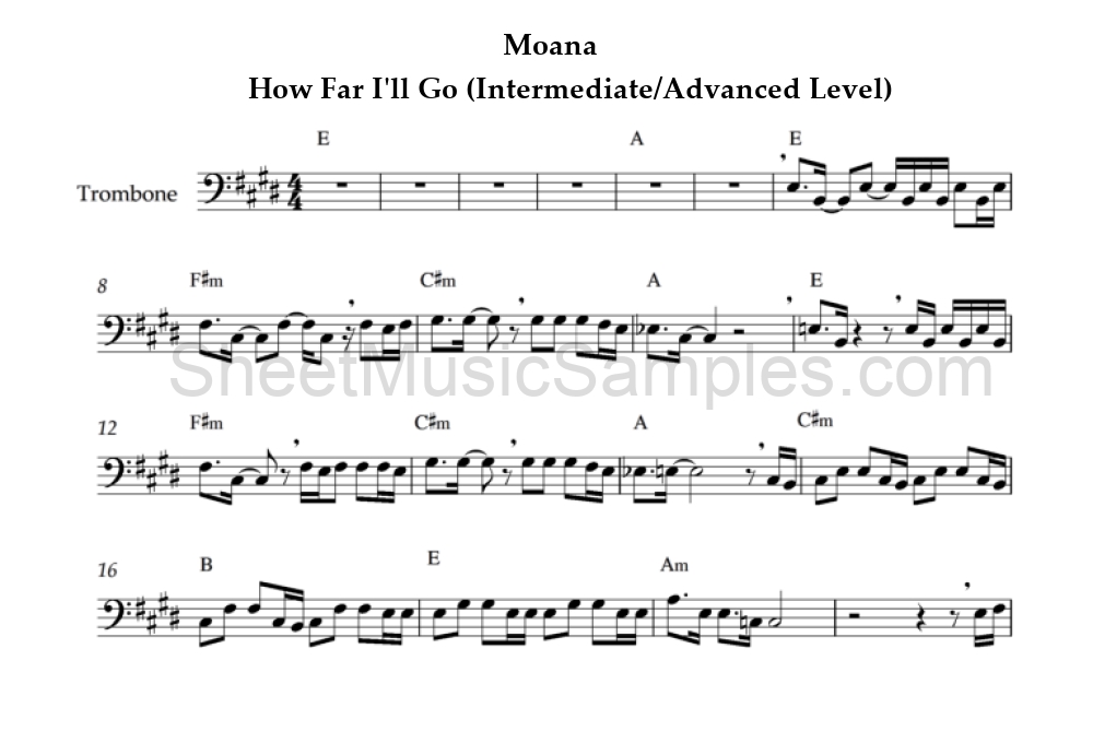 Moana - How Far I'll Go (Intermediate/Advanced Level)