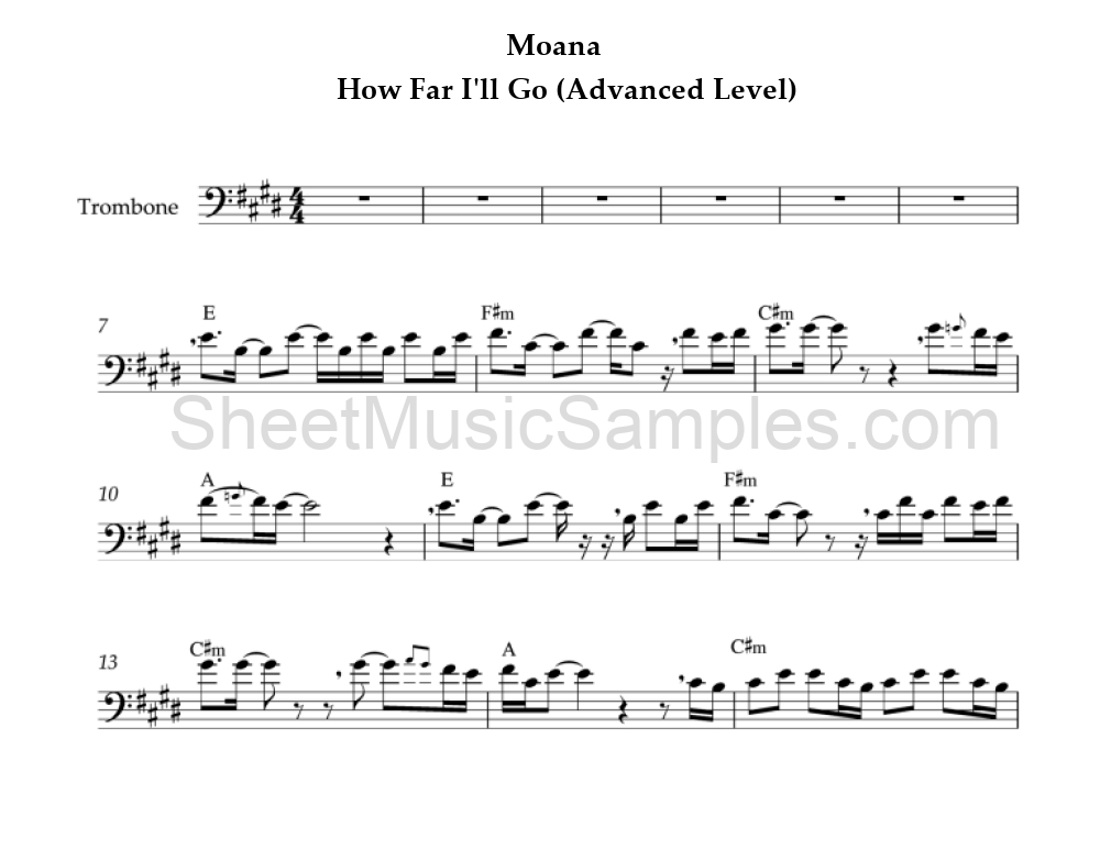 Moana - How Far I'll Go (Advanced Level)