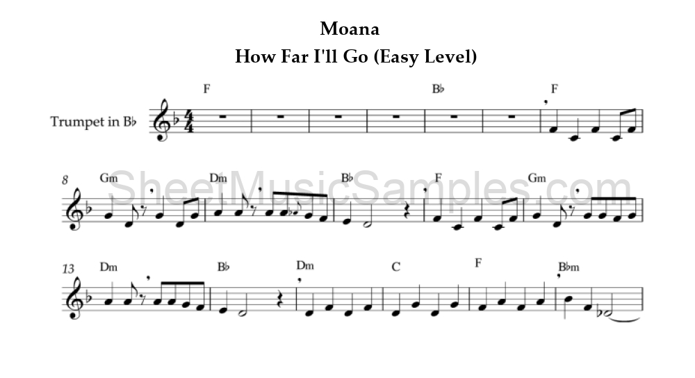 Moana - How Far I'll Go (Easy Level)