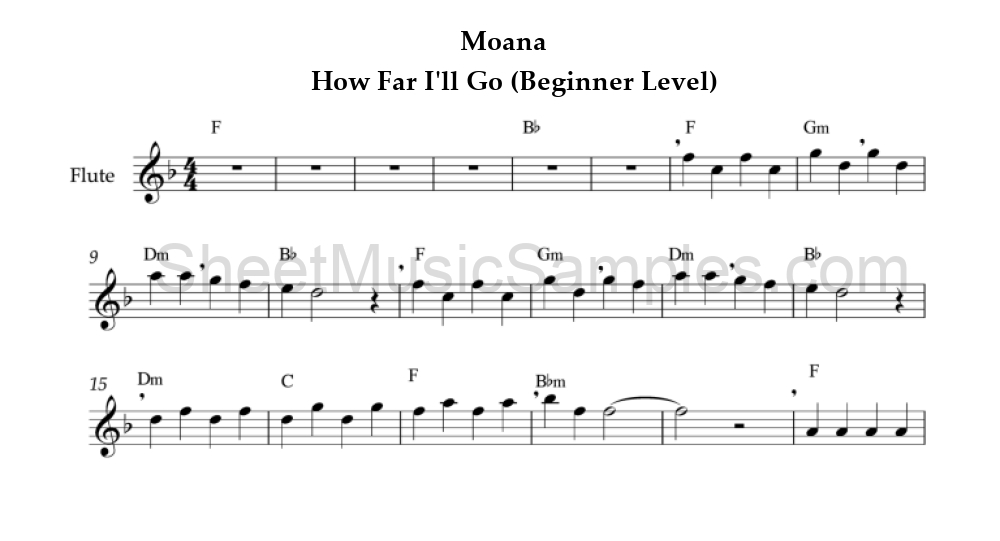 Moana - How Far I'll Go (Beginner Level)