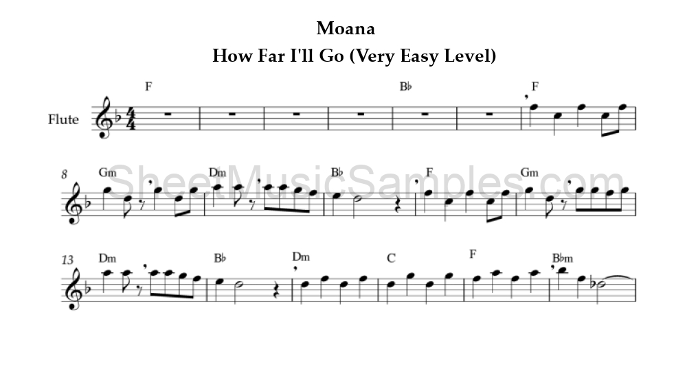 Moana - How Far I'll Go (Very Easy Level)