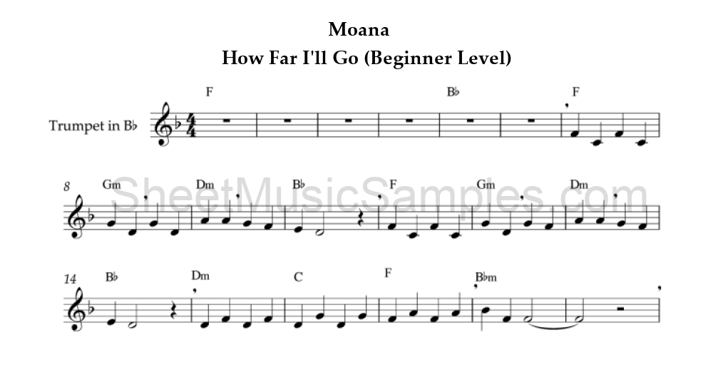 Moana - How Far I'll Go (Beginner Level)